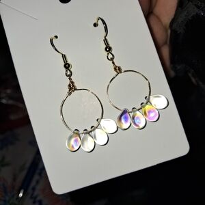 Teardrop crystal mini hoop earrings